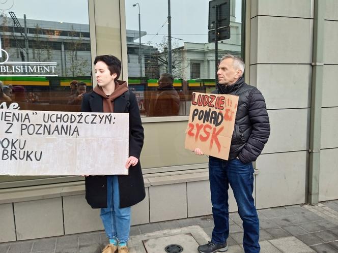 Protest przeciwko wysiedleniu uchodźców z Ukrainy i prywatyzacji Ikara