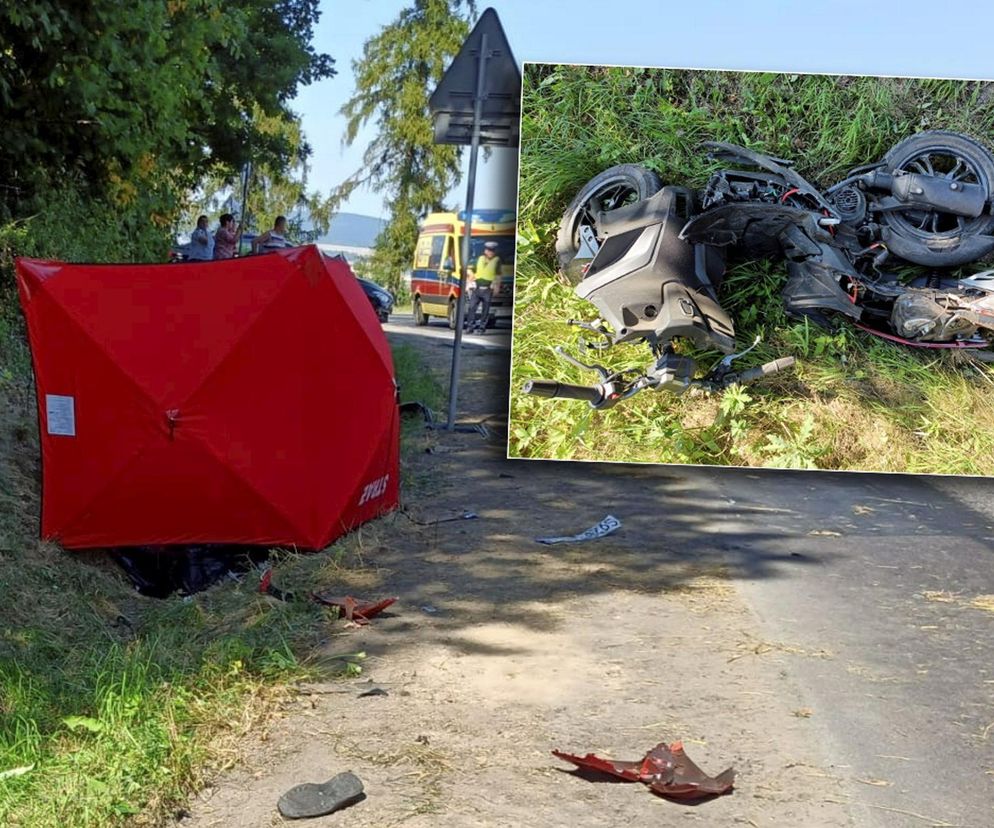 Wola Łagowska. 72-letni motorowerzysta nie żyje. Zderzył się z fordem 32-latka [ZDJĘCIA].