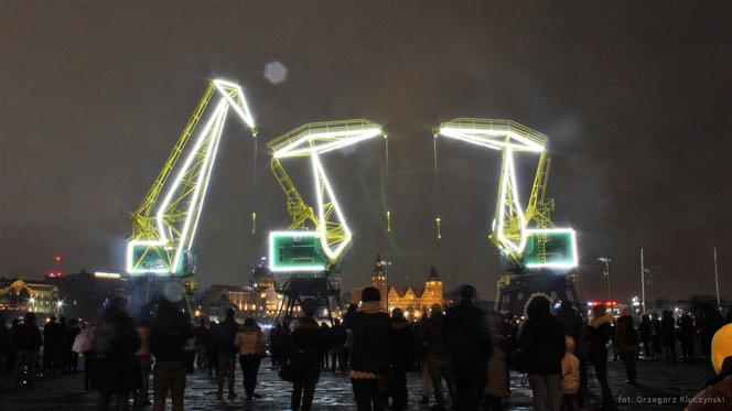 Iluminacja szczecińskich dźwigozaurów