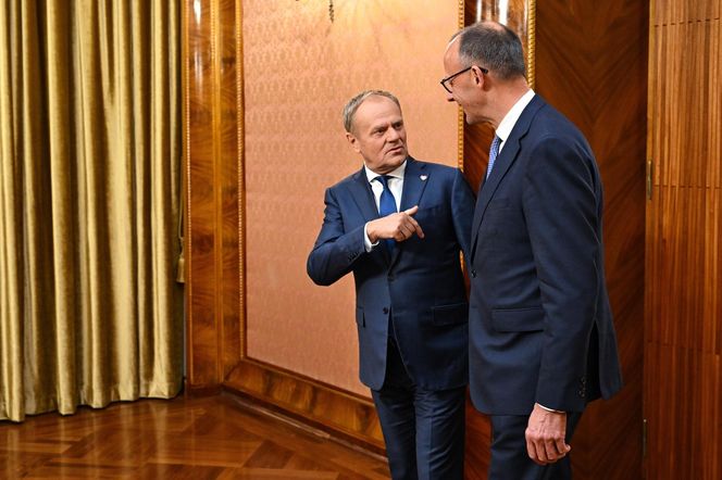 Premier Donald Tusk oraz kanclerz Niemiec Friedrich Merz