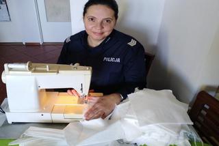 Policjantka z Pisza szyje maseczki ochronne