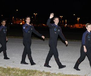 Łódź. Sławosz Uznański-Wiśniewski poleciał w kosmos. Mieszkańcy jego rodzinnego miasta śledzili wszystko na telebimie [ZDJĘCIA].