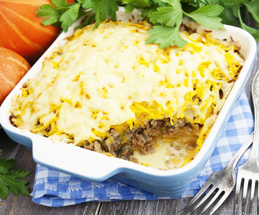 Zapiekanka z dynią i mięsem mielonym