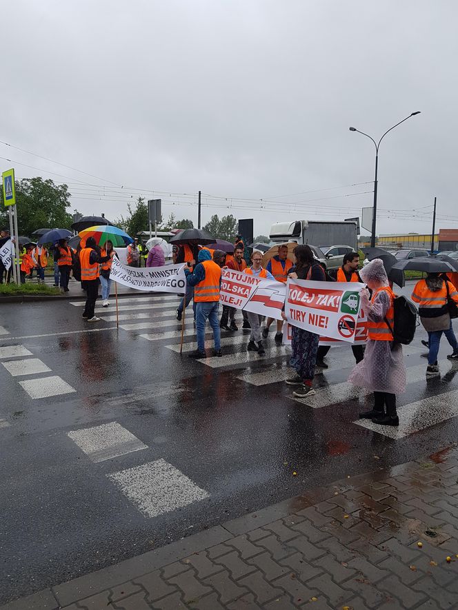 Protest Kolejarzy w Dąbrowie Górniczej