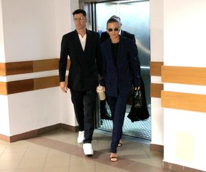 Anna Lewandowska w sądzie. Towarzyszył jej mąż