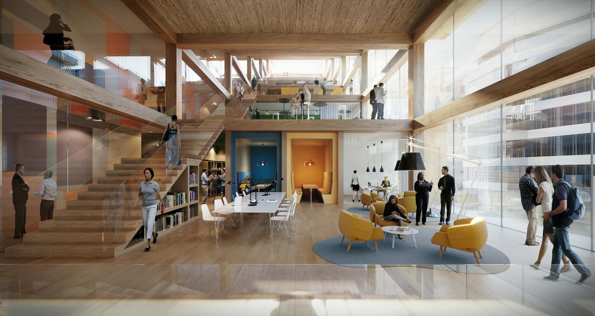 Budynek będzie mieścił elastyczne przestrzenie wspólne oraz przeznaczone do pracy biurowej, w tym coworkingu