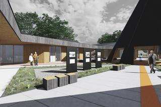 Projekt koncepcyjny architektoniczny Centrum Spotkań „Nowe Kurniki” w Wałbrzychu.