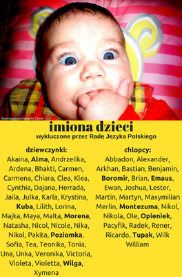 Imiona dla dzieci zakazane przez Radę Języka Polskiego