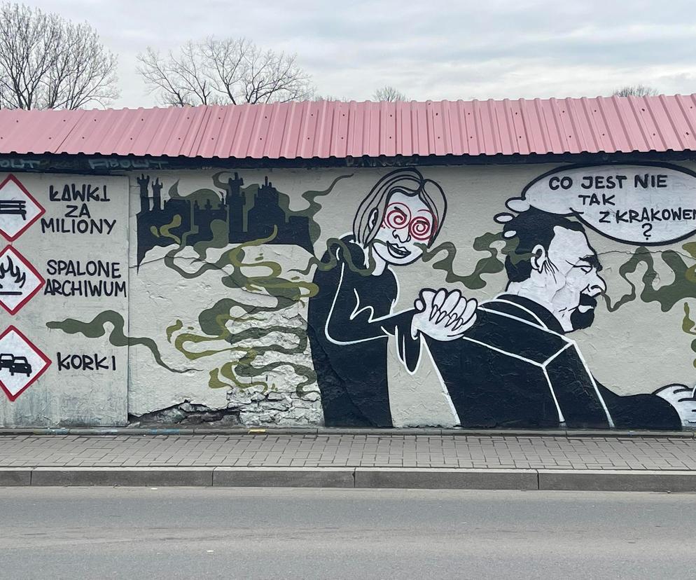 Autor muralu pyta Co jest nie tak z Krakowem? Prezydent Majchrowski odpowiada
