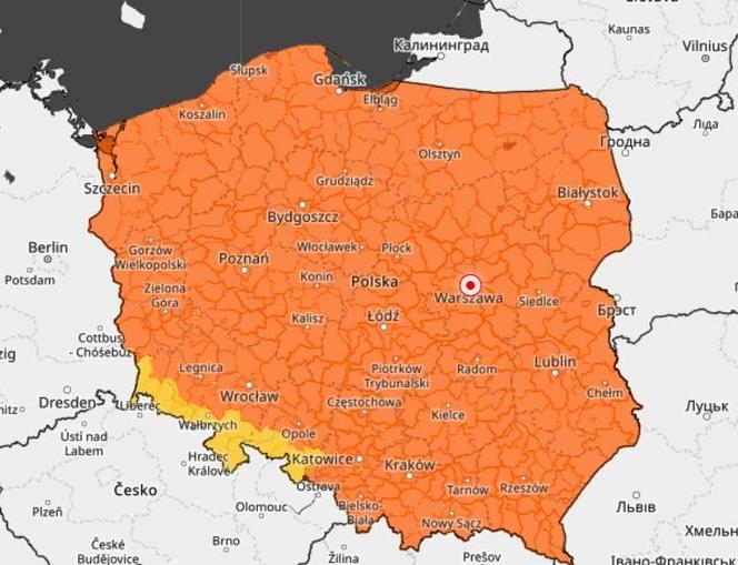 Pomarańczowe alerty dla Polski w piątek, 28 czerwca