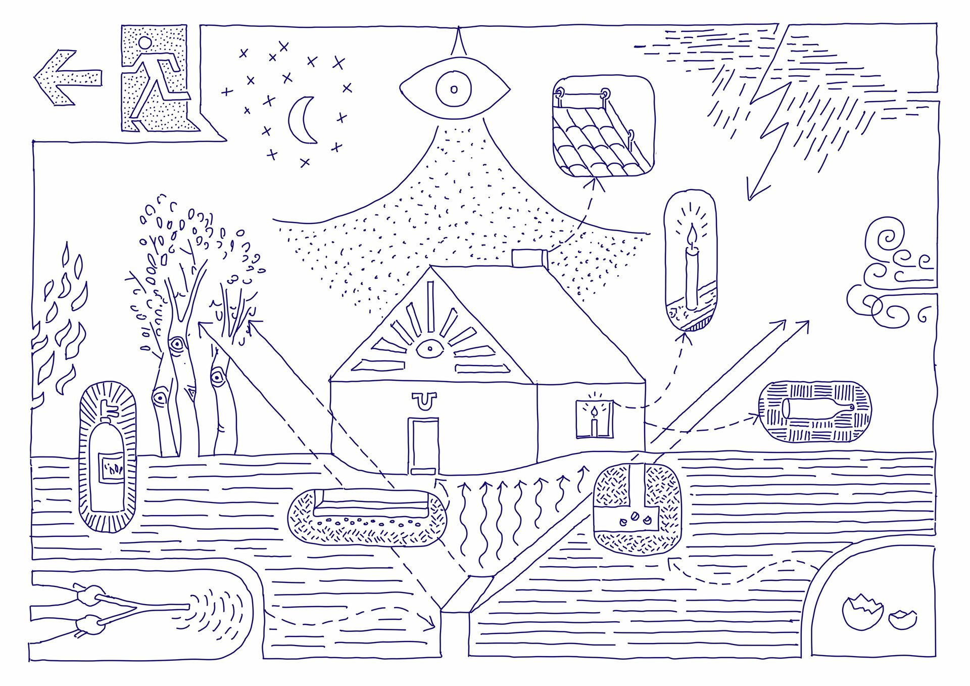 Rysunki projektowe Macieja Siudy do wystawy w Pawilonie Polskim w Wenecji. Lary i Penaty w Pawilonie Polskim w Wenecji 2025