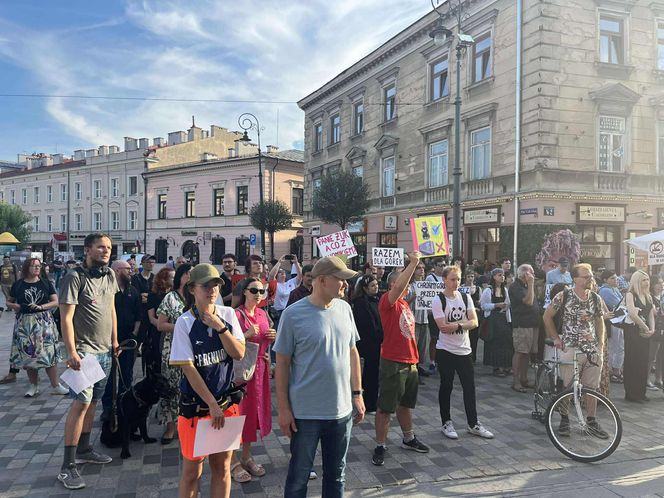 Protest w obronie Górek Czechowskich przed ratuszem