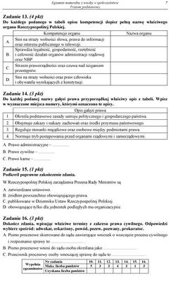 MATURA 2012, WOS poziom PODSTAWOWY - ARKUSZE, PYTANIA, ZADANIA, ODPOWIEDZI