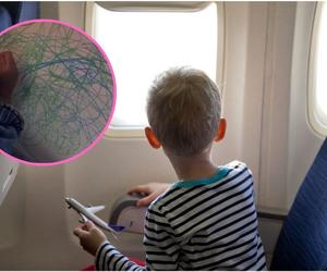 Pasażer samolotu pokazał, co robiło dziecko podczas lotu. Nie mieści mi się to w głowie