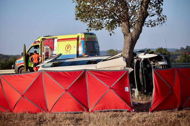 Wypadek Busa z Dziećmi w Miejscowości Lechów 