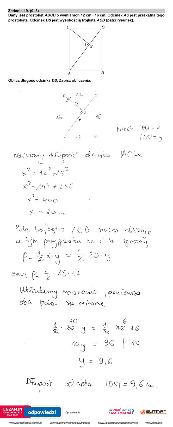 Egzamin ósmoklasisty 2021 matematyka. Arkusze CKE, pytania, odpowiedzi [26.05.2021]