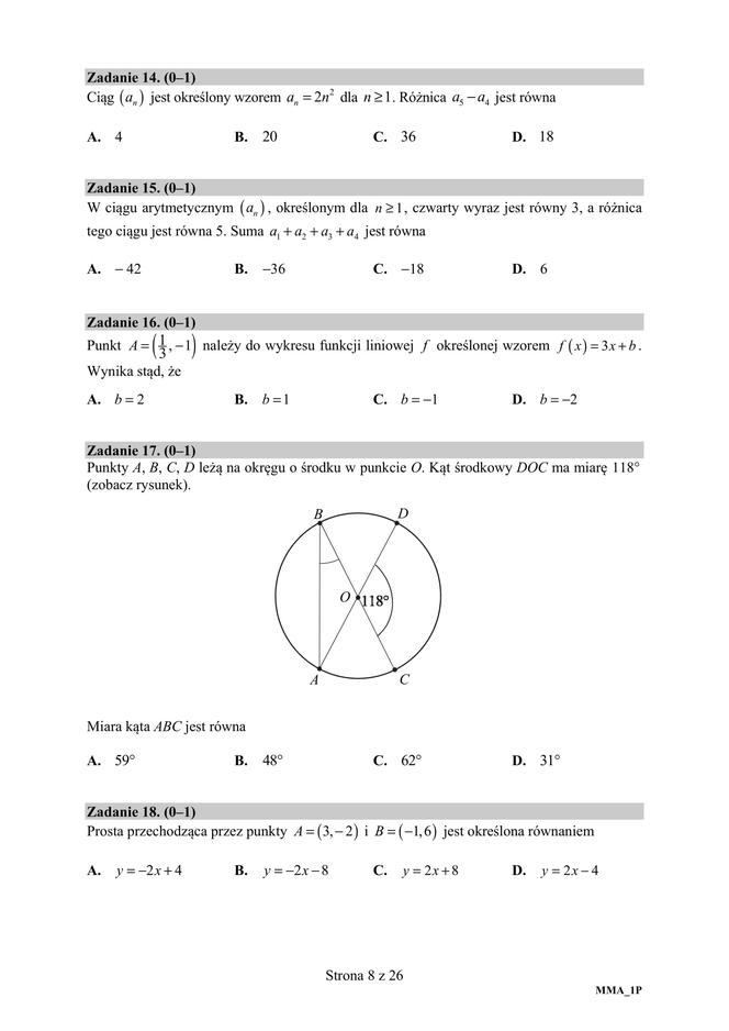 Matura 2020 ARKUSZE CKE z matematyki POZIOM PODSTAWOWY [9.06.2020]