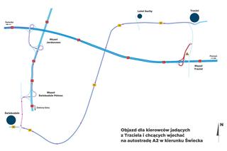 Utrudnienia na wjeździe A2 w Trzcielu. Kierowcy, zapamiętajcie ten objazd