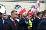 Uroczyste wejście Pary Prezydenckiej do Pałacu Prezydenckiego. Przemarsz ulicami Warszawy
