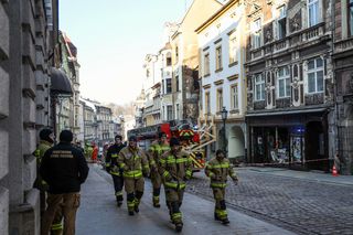 Zawalona kamienica w centrum Cieszyna przy ul. Głębokiej