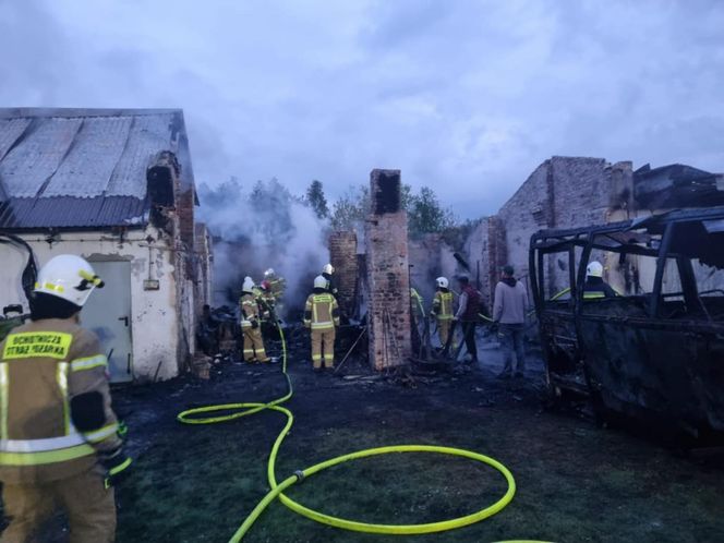 Pożar budynków w Kuźnicy Starej
