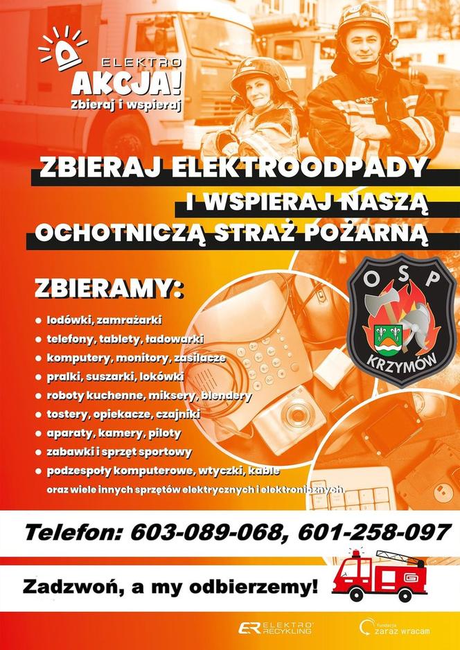 Oddaj elektrośmieci i wesprzyj OSP Krzymów