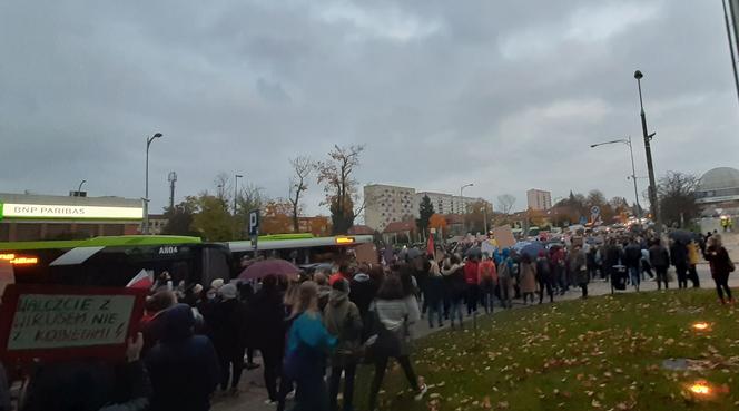 Protest kobiet - blokada ulic w Olsztynie