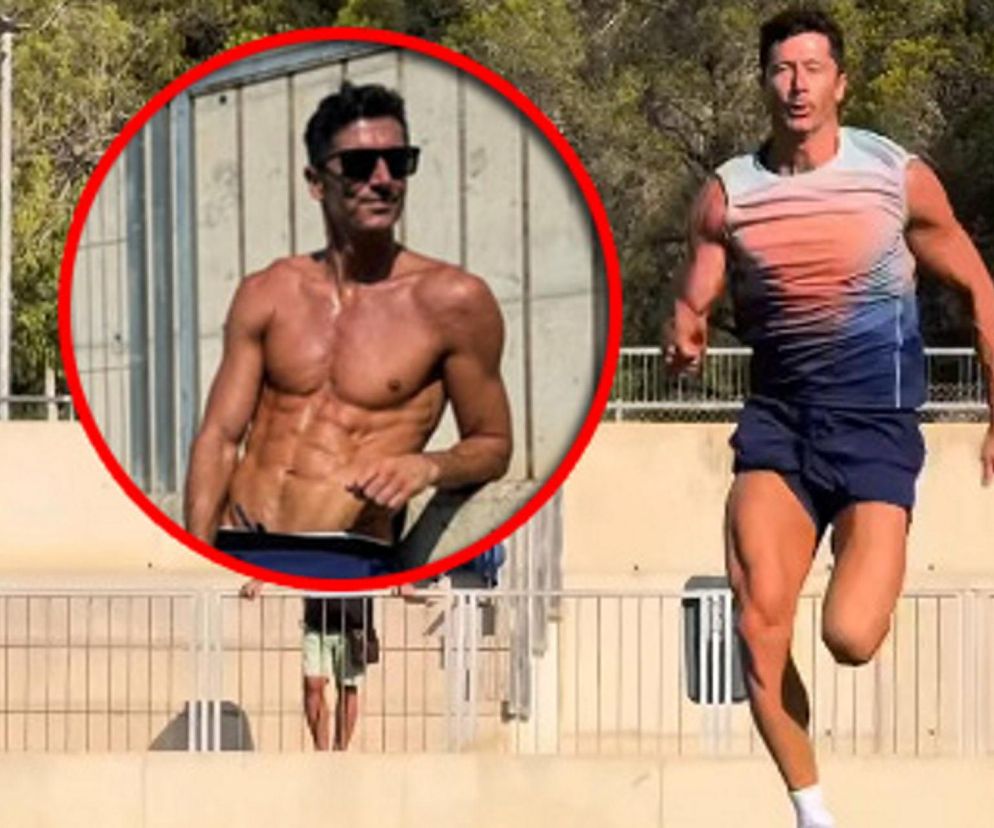 Robert Lewandowski wygina śmiało ciało i pręży muskuły.