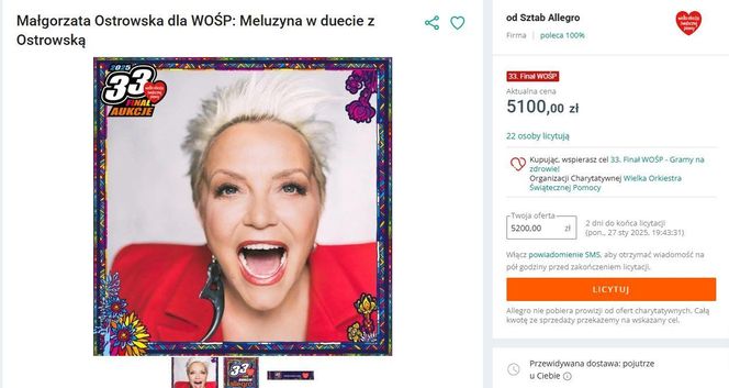 Aukcje gwiazd dla WOŚP