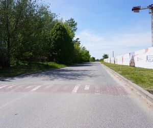 Na prostym odcinku drogi biegnącym przez łąki ustawiono aż osiem progów zwalniających 