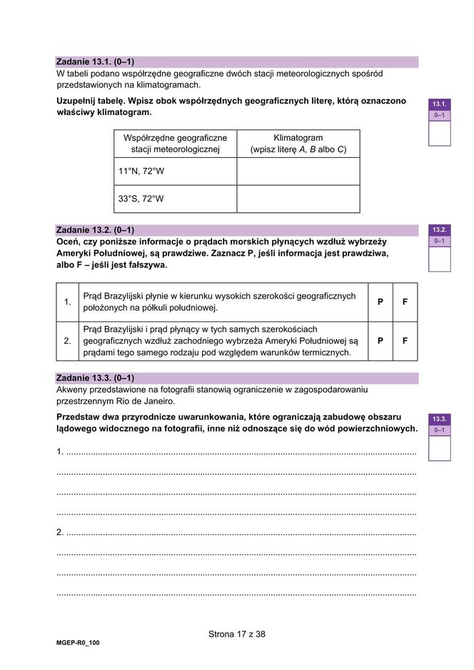 Matura 2025 geografia - odpowiedzi, arkusz CKE  15.05.2025 - Formuła 2023	