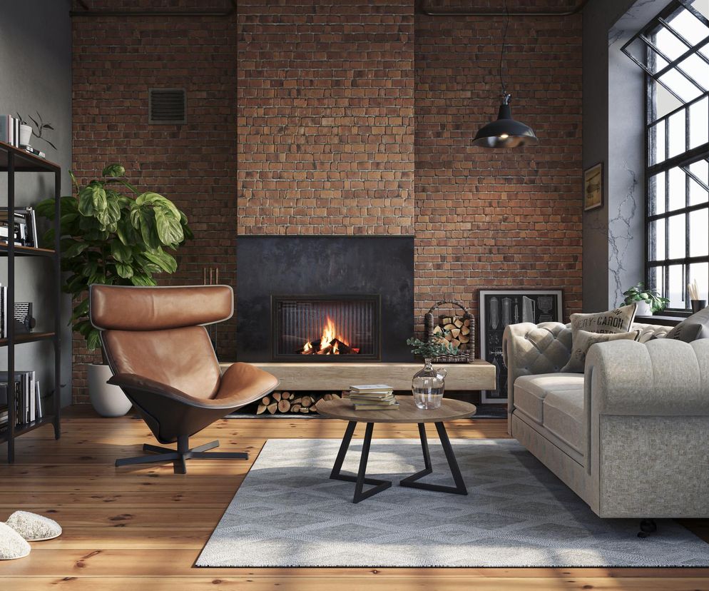 styl industrialny salon