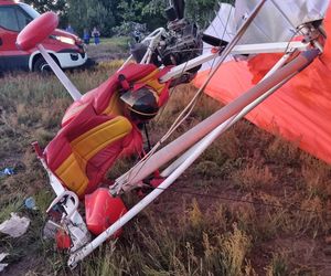 Motolotnia runęła na ziemię. Pilot w stanie ciężkim