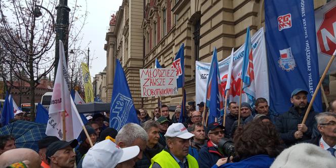 Wielki protest hutników w Krakowie