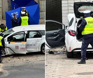 Tragiczny wypadek w Warszawie. Taksówka wjechała w ścianę wiaduktu. Jedna osoba nie żyje 