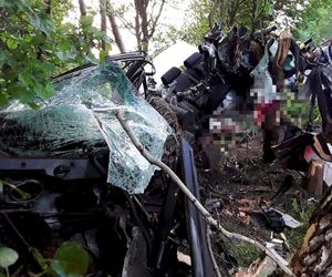 Łódź. Koszmarny wypadek 28-latka na ul. Frezjowej. Z BMW nic nie zostało 