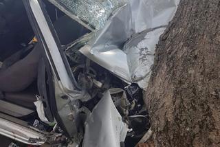 Potworny wypadek pod Lipskiem! Trzech mężczyzn uwięzionych w rozbitym citroenie [ZDJĘCIA]