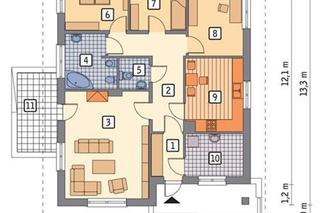 Projekt domu C284 Dom ekonomiczny - wizualizacje, plan, propozycje aranżacji