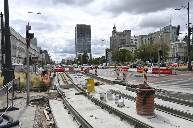 Remont torowiska na ul. Marszałkowskiej (sierpień 2025)