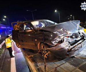 Dantejskie sceny na DK1. W kraksie brało udział 9 pojazdów. Zaczęło się od kierowcy bmw