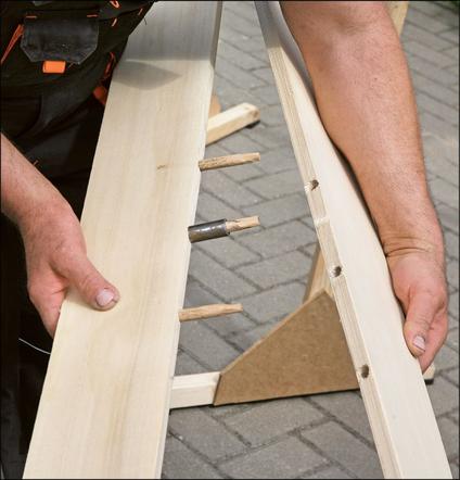 KROK VIII - Wykonywanie oparcia drewnianej ławki