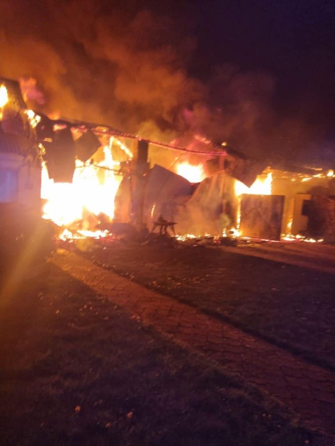 Pożar budynków w Kuźnicy Starej
