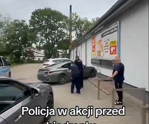Strzelanina pod Biedronką w Bolkowie. Wyciekło szokujące nagranie z interwencji. Policjant ranny
