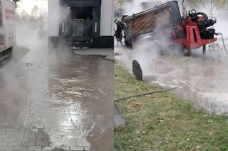 Uszkodzony rurociąg w Krakowie. Prace naprawcze na Zabłociu