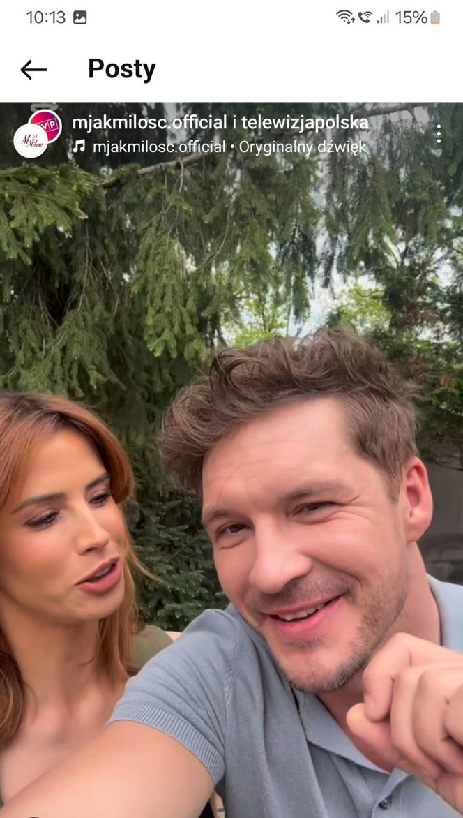 M jak miłość nowy sezon. Kama (Michalina Sosna), Marcin (Mikołaj Roznerski) na planie