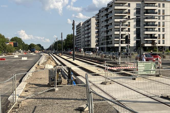 Budowa tramwaju na ul. Sobieskiego w Warszawie