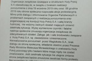Ruda Śląska: Protest w Hucie Pokój! Pracownicy mają DOŚĆ, oflagowali zakład. Agonia