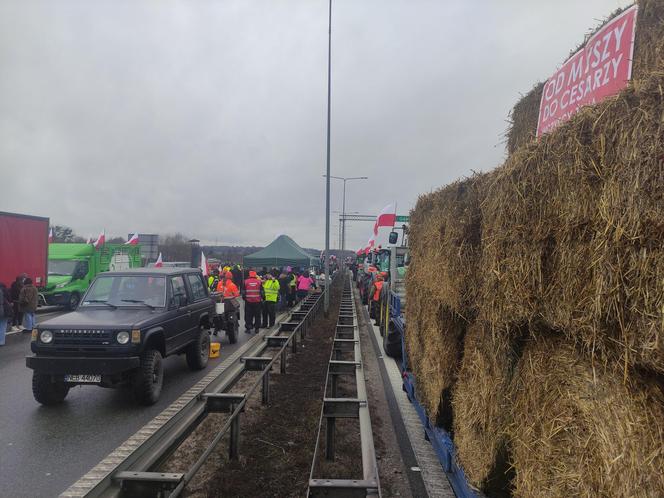 Protest rolników w Elblągu na S7