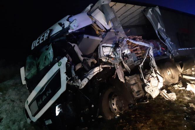 Wypadek dwóch ciężarówek koło Rzepina