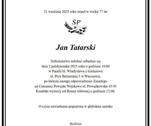 Jan Tatarski nie żyje